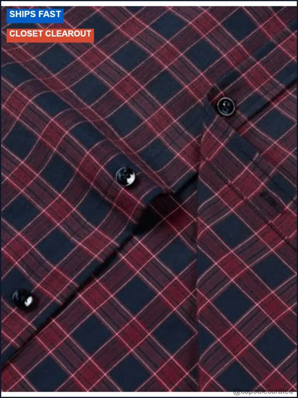 Men's Slim Fit Plaid Button Down Shirt - Long Sleeve Cotton Blend